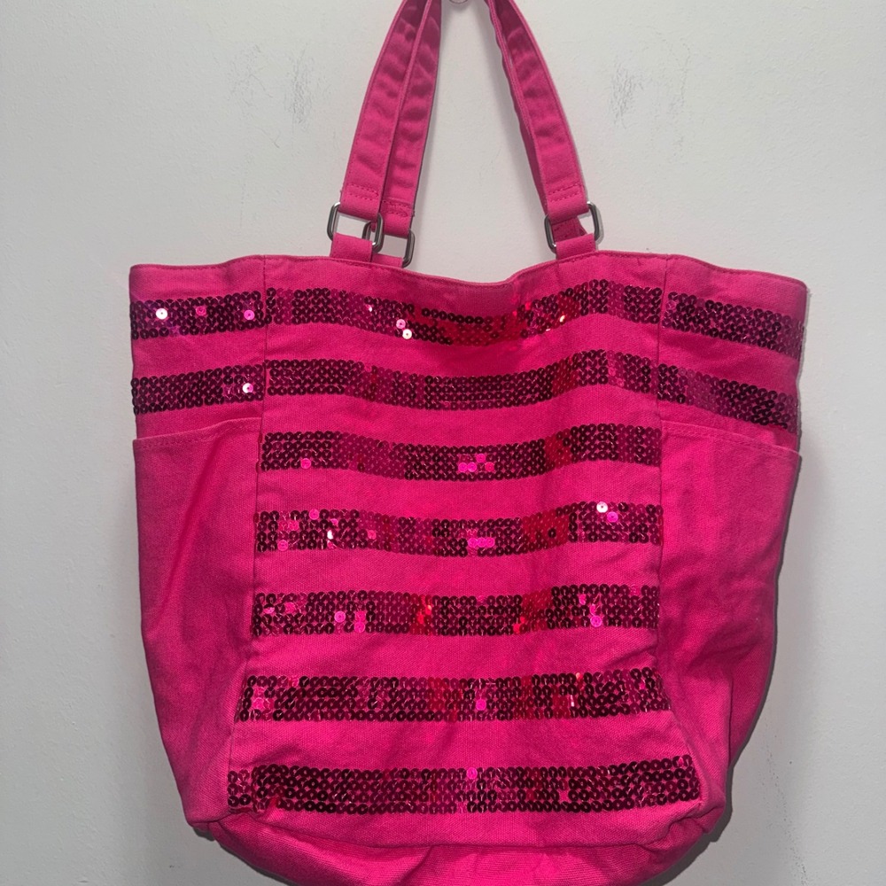 Victoria's Secret 2012 Black Friday Pink Sequin Tote Bag Y2K Vintage VS - Picture 3 of 4